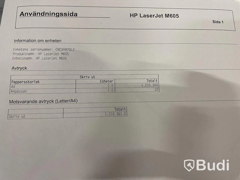 HP Laserjet Enterprise M605, funktionstestad, OBS! Ink ny tonerkasett i obruten förpackning. se extrabilder för status
