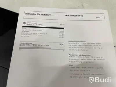 HP Laserjet Enterprise M605, funktionstestad, OBS! Ink ny tonerkasett i obruten förpackning. se extrabilder för status