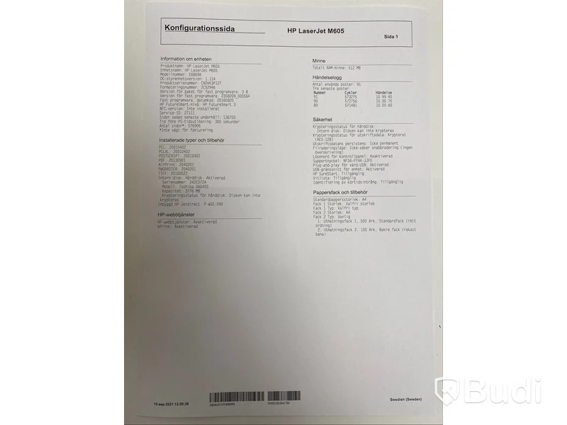 HP Laserjet Enterprise M605, funktionstestad, OBS! Ink ny tonerkasett i obruten förpackning. Se extrabilder för status
