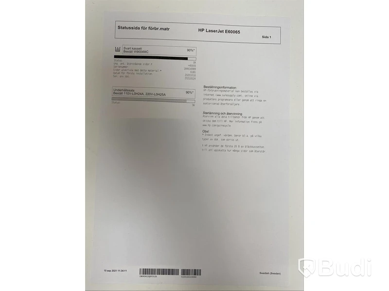 HP Laserjet Managed E60065, funktionstestad