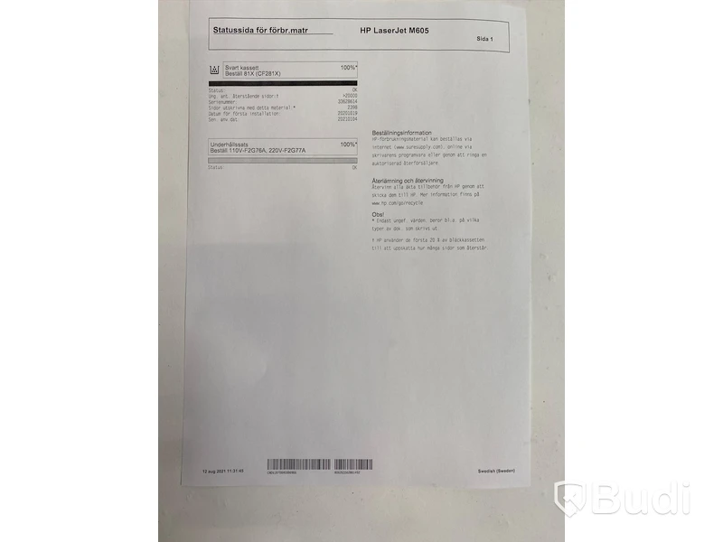 HP Laserjet Enterprise M605, funktionstestad, OBS! Ink ny tonerkasett i obruten förpackning. Se extrabilder för status