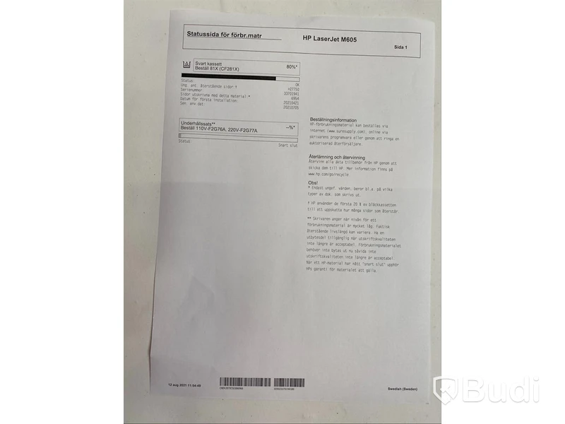 HP Laserjet Enterprise M605, funktionstestad, OBS! Ink ny tonerkasett i obruten förpackning. Se extrabilder för status