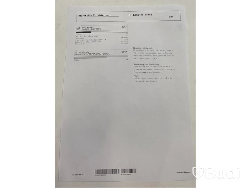 HP Laserjet Enterprise M605, funktionstestad, OBS! Ink ny tonerkasett i obruten förpackning. Se extrabilder för status