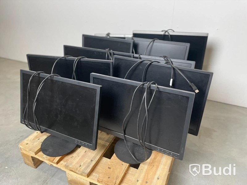 Datorskärm - 10 st. Lenovo och HP. Bruksslitage, ej funktionstestade.