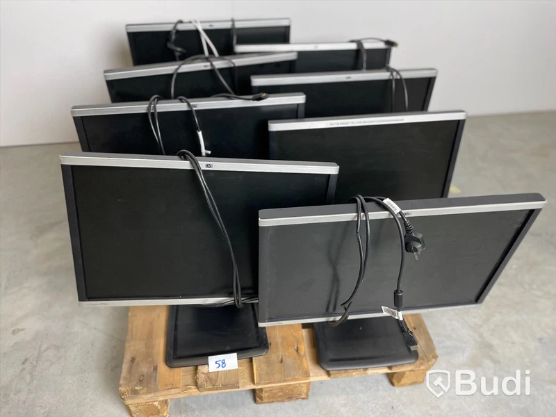 Datorskärm - 8 st, HP, Compaq LA2405wg och LA2405x. Bruksslitage, ej funktionstestad.