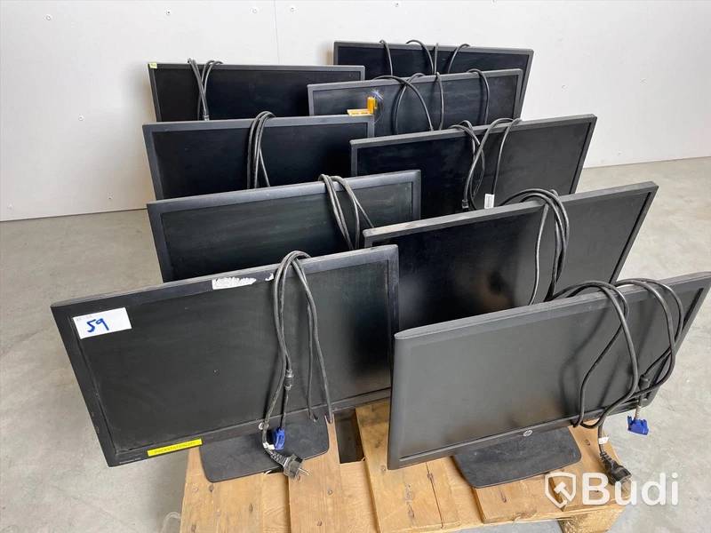 Datorskärm - 9 st, Lenovo och HP, blandade modeller. Bruksslitage, ej funktionstestad.