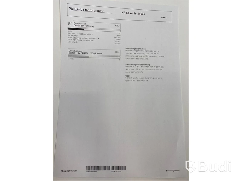HP Laserjet Enterprise M605, funktionstestad, OBS! Ink ny tonerkasett i obruten förpackning. Se extrabilder för status
