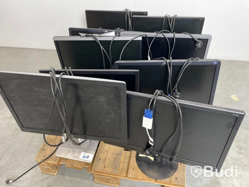 Datorskärm - 9 st, HP och Acer, blandade modeller. Bruksslitage, ej funktionstestad.