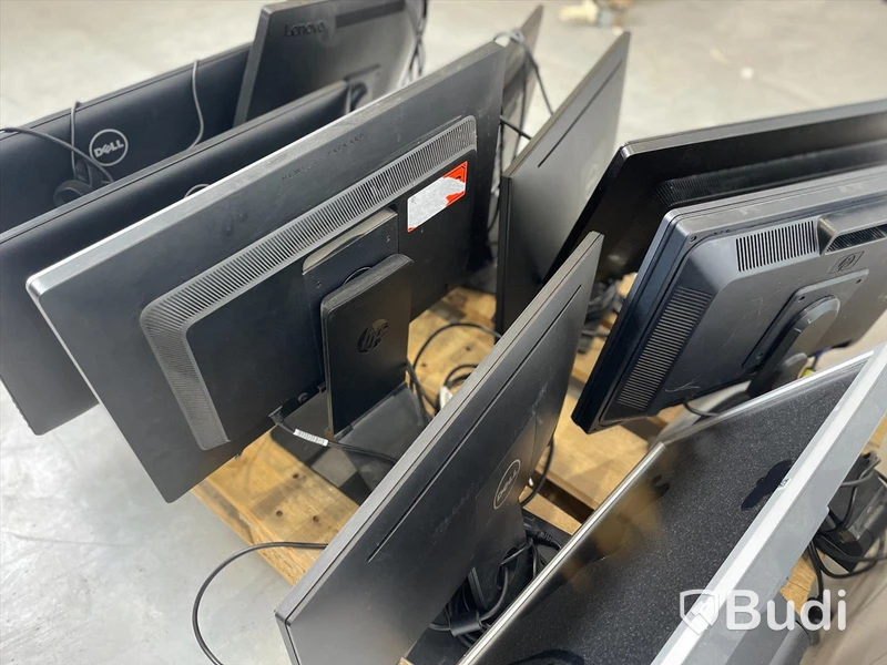 Datorskärm - 10 st, blandade märken (HP, Dell, Lenovo). Bruksslitage, ej funktionstestad.