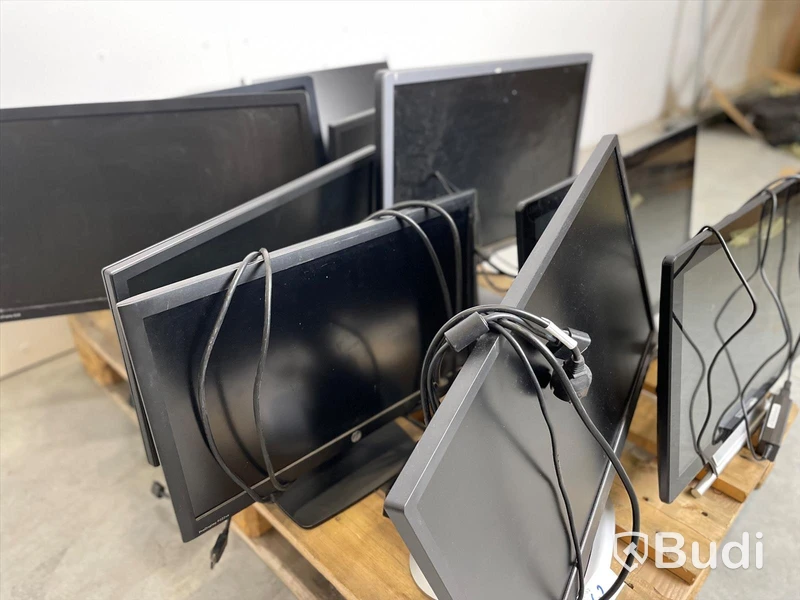 Datorskärm - 10 st, blandade märken (HP, Dell, Lenovo). Bruksslitage, ej funktionstestad.