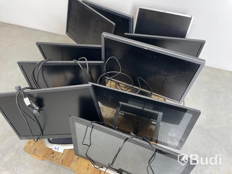 Datorskärm - 10 st, blandade märken (HP, Dell, Lenovo). Bruksslitage, ej funktionstestad.