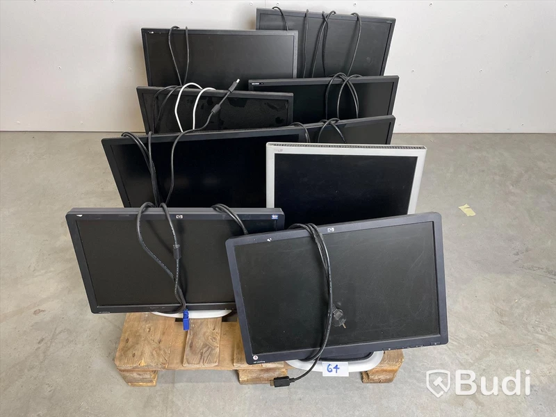 Datorskärm - 9 st, blandade märken (Philips, Fujisu, Dell, Samsung, HP, Acer). Bruksskick, ej funktionstestad.