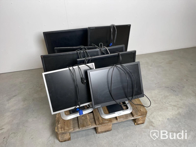 Datorskärm - 8 st, HP, Lenovo och Samsung. Bruksskick, ej funktionstestad.