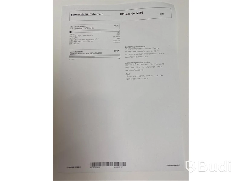 HP Laserjet Enterprise M605, funktionstestad, OBS! Ink ny tonerkasett i obruten förpackning. Se extrabilder för status