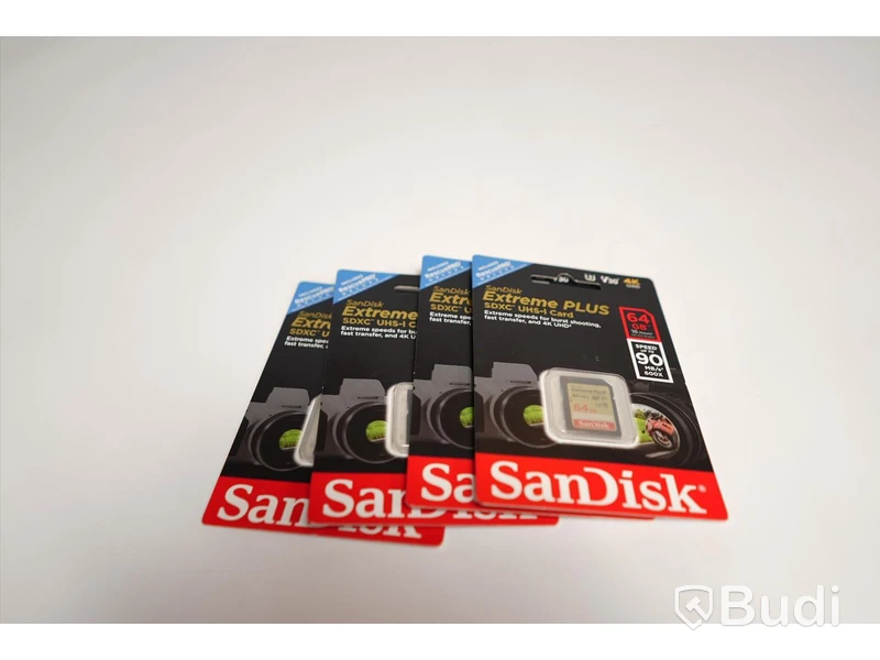 4 st Sandisk minneskort SDXC UHS-I 64GB