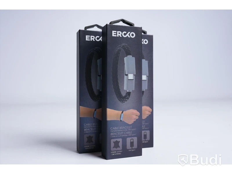 3st ERCKO - cable bracelet, leather cable, USB Type C. Ny.