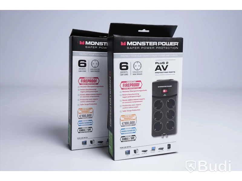 Monster Power - Plus 2 AV protecting ports. Ny, Obruten förpackning.