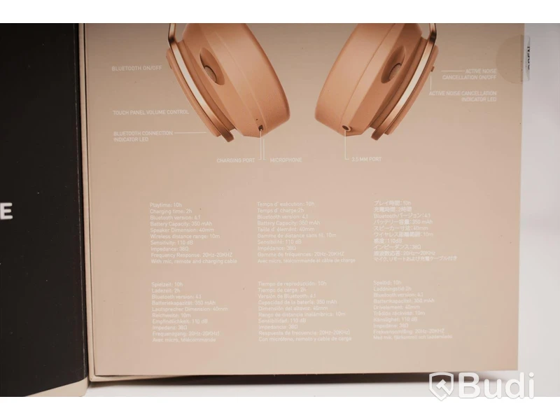 Hörlurar noise cancelling - Defunk, Mute, trådlösa, beige. Ny, obruten förpackning.