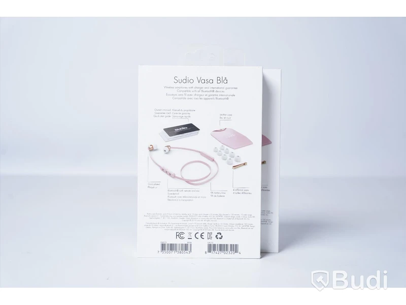 Trådlösa hörlurar 2st - Sudio, Vasa blå, Rosa. Ny, Obruten förpackning.