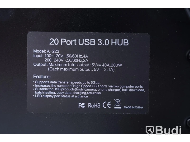 USB Laddningsstation, Sipolar 20 Ports USB Charging Hub Modell: A223