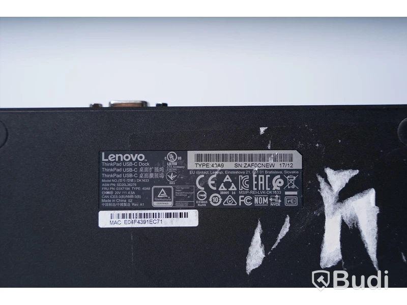 Dockningsstation Lenovo ThinkPad USB-c Dock Modell: dk1633