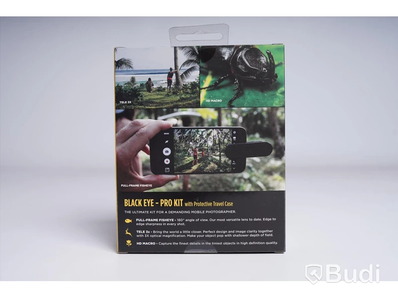 Kameralins till smartphone - 2 st. kit (3 linser inkl. case), Black Eye. Ny, Obruten förpackning.