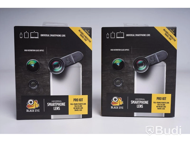 Kameralins till smartphone - 2 st. kit (3 linser inkl. case), Black Eye. Ny, Obruten förpackning.