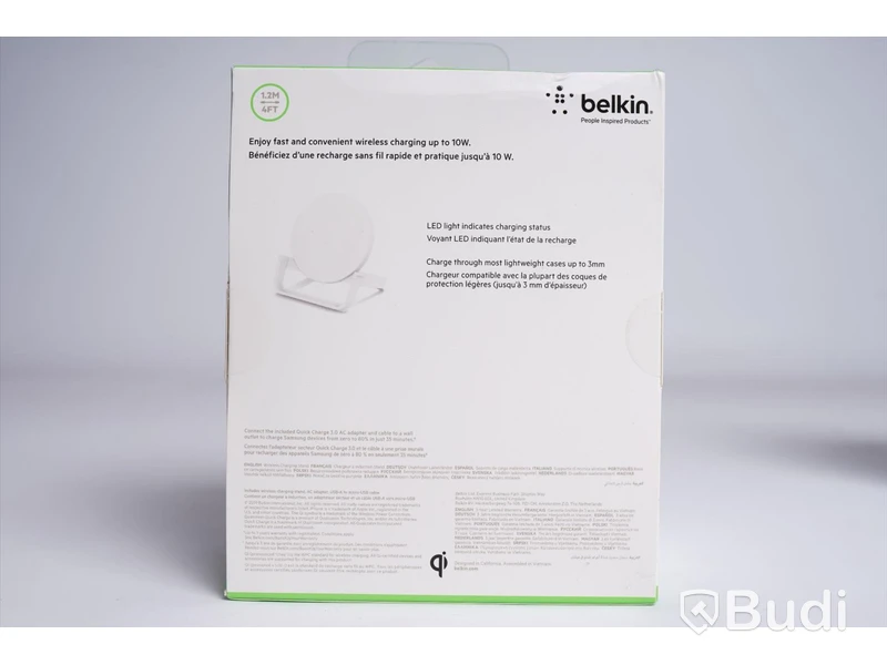 Trådlös laddningsstation - 2 st. 10 W, vit, Belkin. Ny, Obruten förpackning.