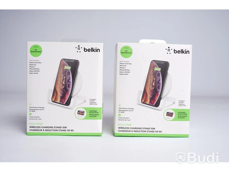 Trådlös laddningsstation - 2 st. 10 W, vit, Belkin. Ny, Obruten förpackning.