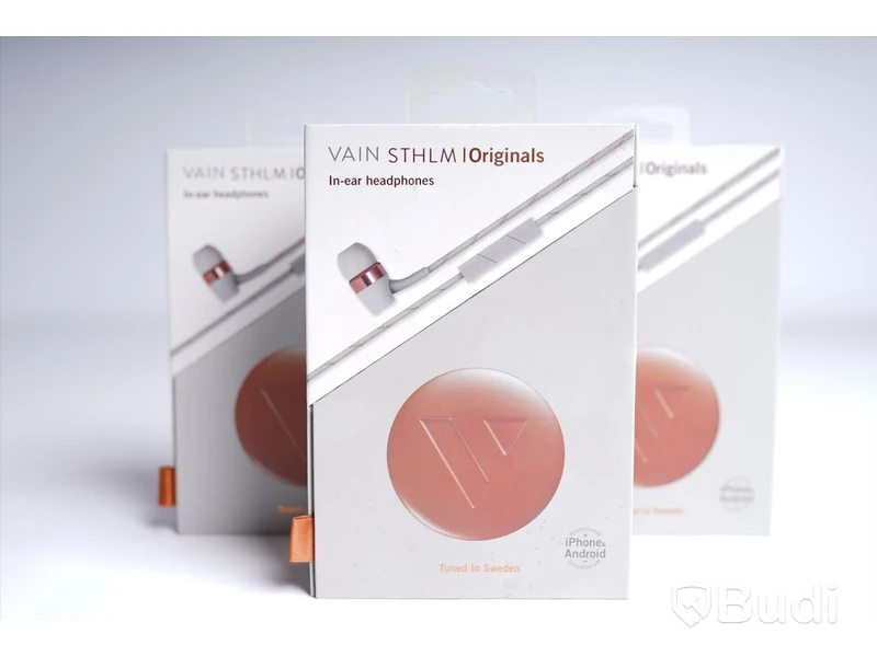 Hörlurar- 3 st cloudy grey, Originals In-ear headphones, VAIN STHLM, Ny, Obruten förpackning.