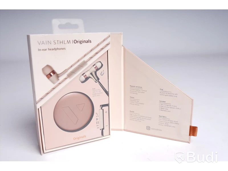 Hörlurar - 3 st, Dusty pink, Originals In-ear headphones, VAIN STHLM. Ny, Obruten förpackning.