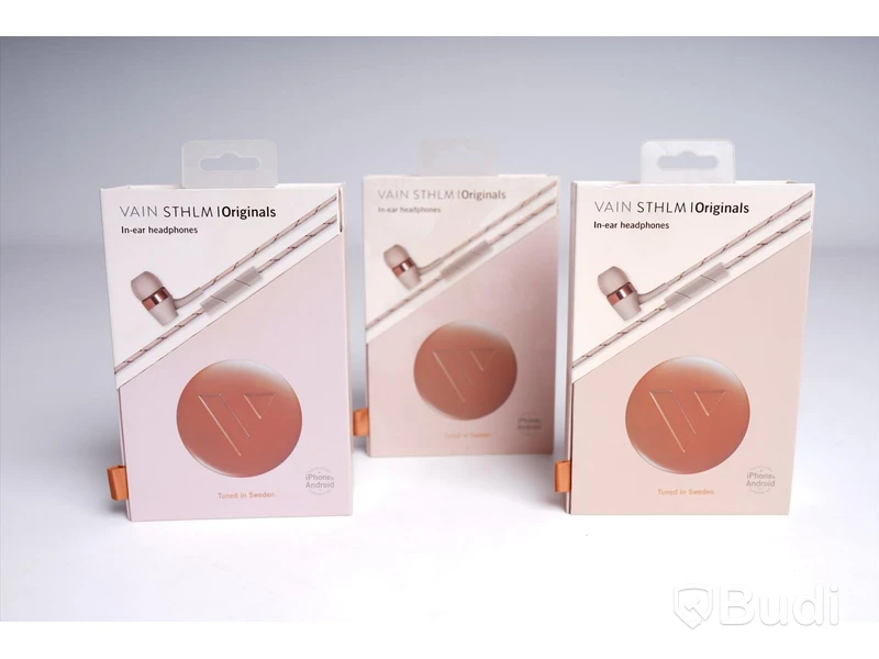 Hörlurar - 3 st, Dusty pink, Originals In-ear headphones, VAIN STHLM. Ny, Obruten förpackning.