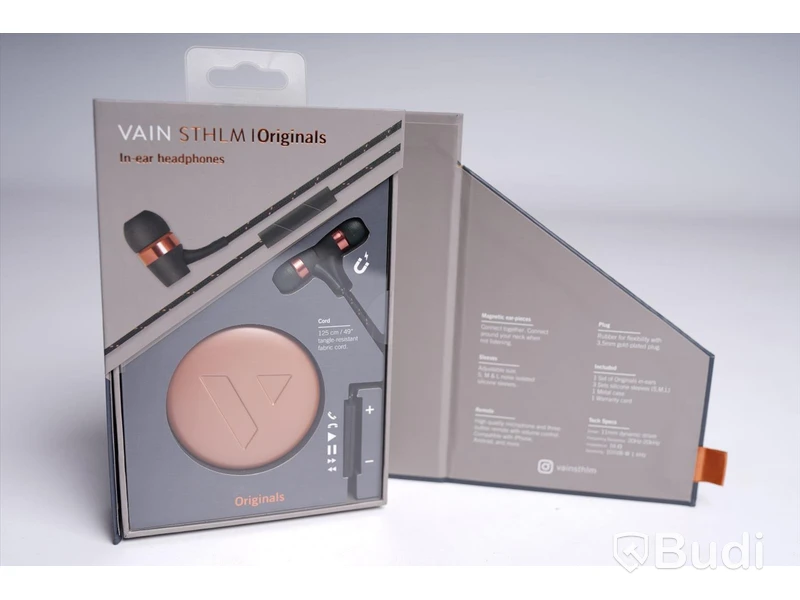 Hörlurar - 3 st, Dusty pink, Originals In-ear headphones, VAIN STHLM. Ny, Obruten förpackning.