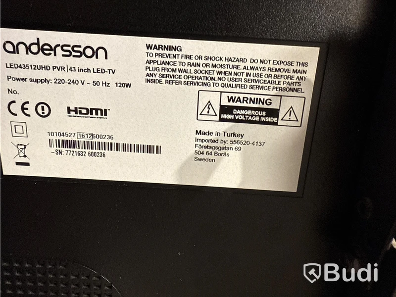 TV Andersson, 43-tums LED 435 12 UHDPVR