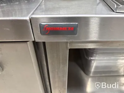 Novameta Rostfri bänk med 2 hyllplan