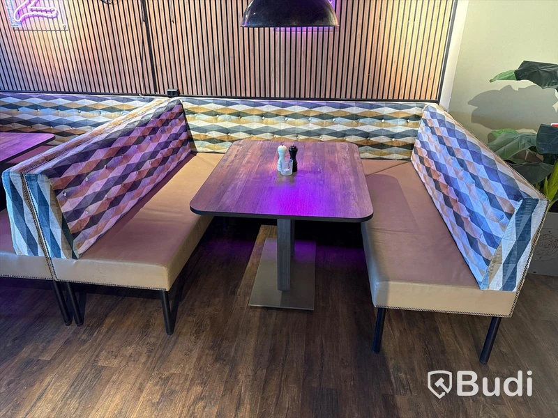 3 st. restaurang-soffgrupper med 3 st. bord