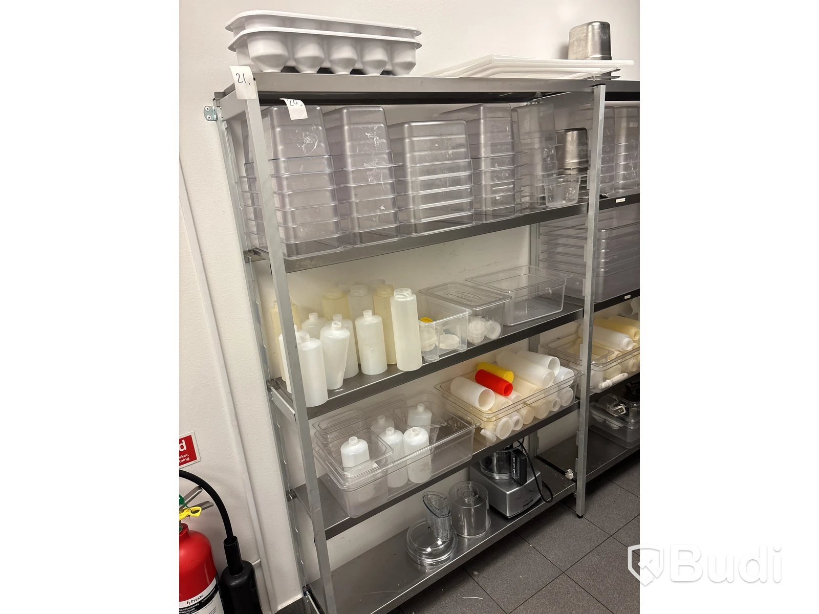 Rostfria hyllor - 5 sektioner