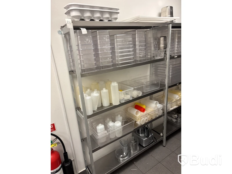 Rostfria hyllor - 5 sektioner