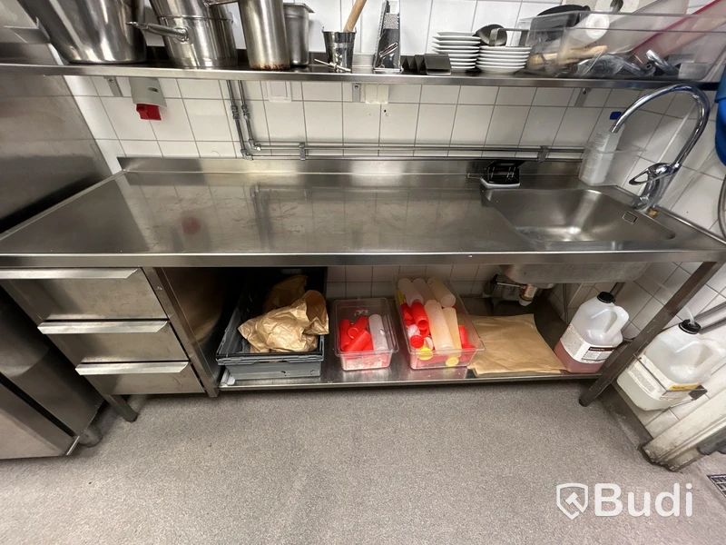 Diskbänk rostfri inkl. blandare