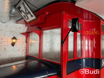 Bussreplika från spårvagnsmuseum på Södermalm i Stockholm
