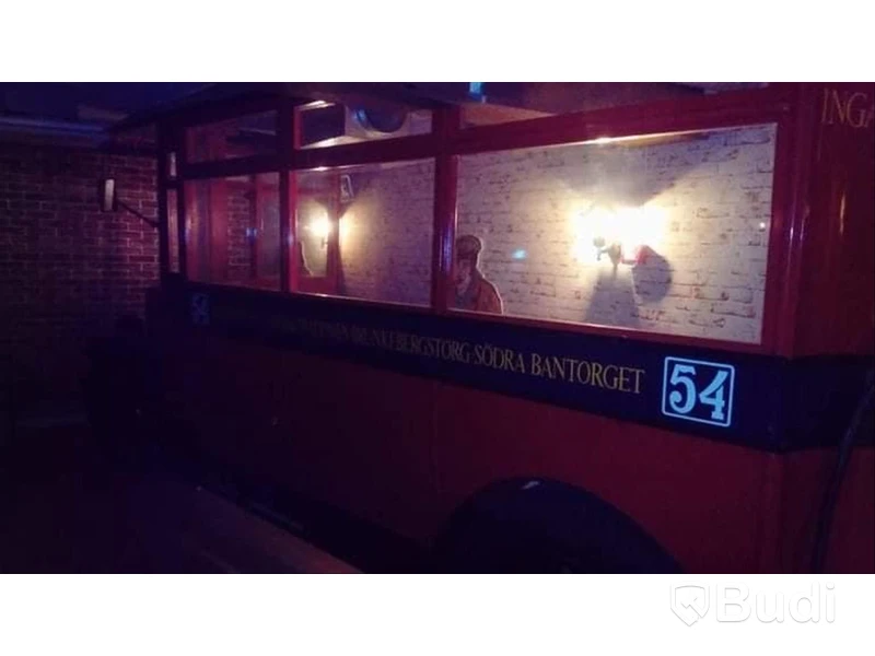 Bussreplika från spårvagnsmuseum på Södermalm i Stockholm