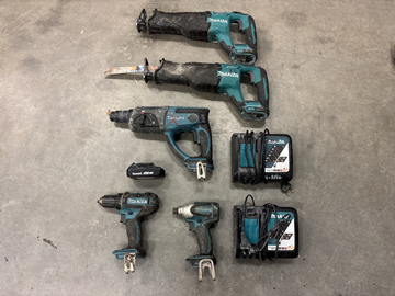 5 st batterimaskiner Makita