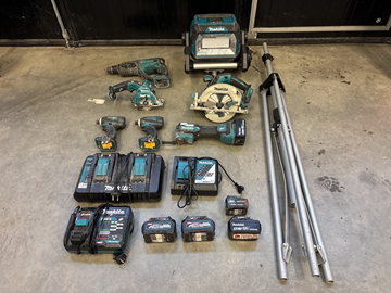 7 st batterimaskiner Makita