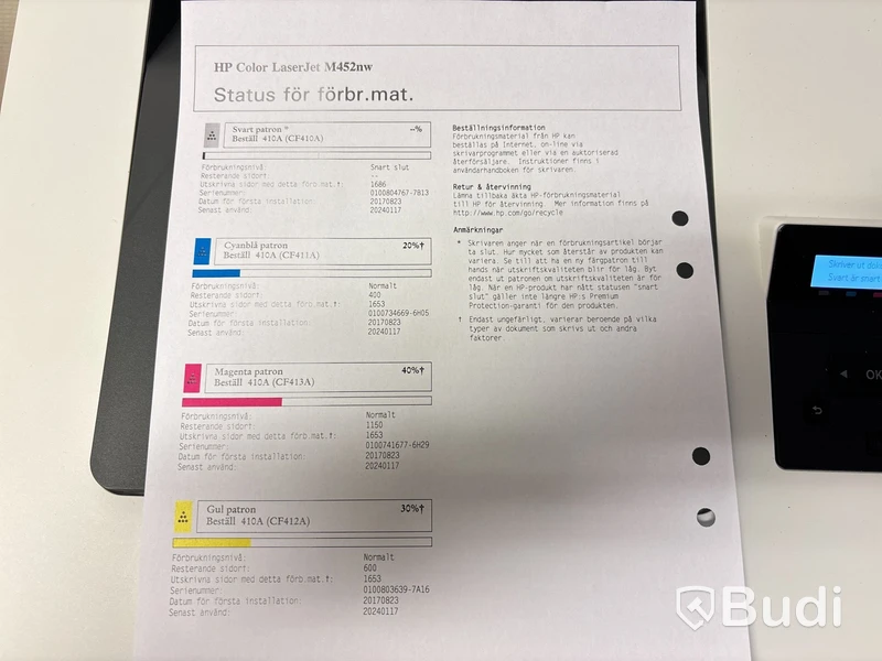 Laserskrivare HP Color LaserJet Pro M452nv