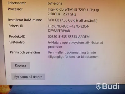 Kontor med skrivbord, stol, dator & skåp