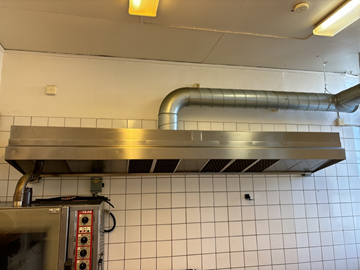Fläktkåpa för restaurangkök.