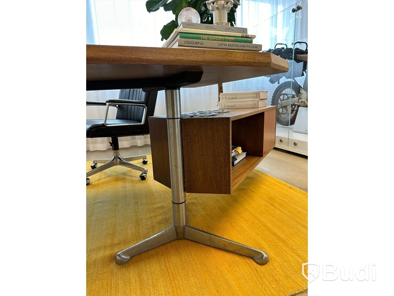 Skrivbord, Techo Milano, mahogny,  216x88 cm. + 105x42x54 cm.