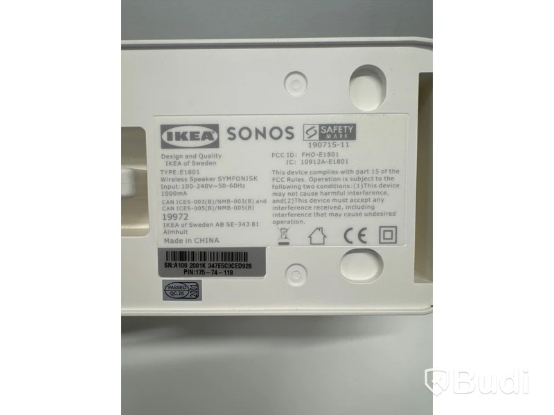 Trådlös högtalare, Sonos IKEA, E1801