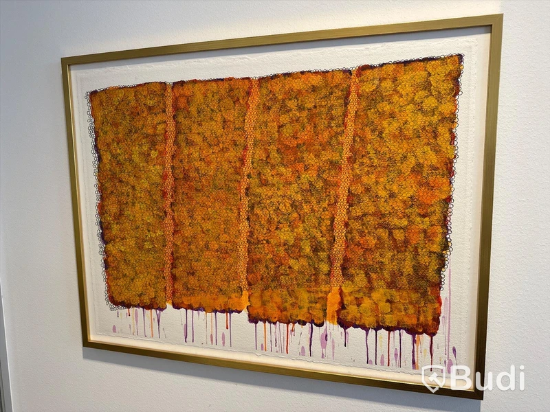 Målning, Annika Sjölen, ram med glas, 83x64 cm