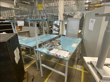 Packbord med hyllsektion, 160x80 cm reglerbar arbetshöjd